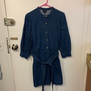 NWT - Who What Wear - Demin Puff Sleeve Dress - Sz Large